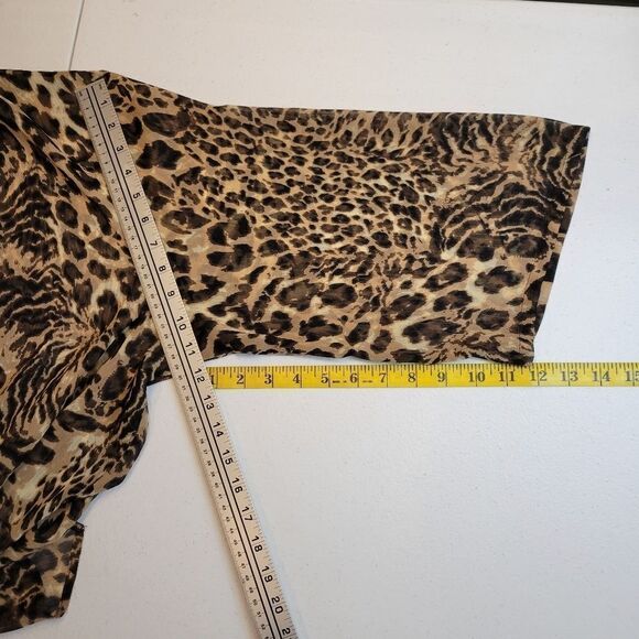 Slinky Brand Vintage Cheetah Print Open Style Cardigan Duster Tunic Plus Size 1X - Picture 10 of 12